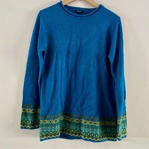 NWOT Novica Collection Peru 100% Alpaca Knit Roll Neck Pullover Sweater LARGE